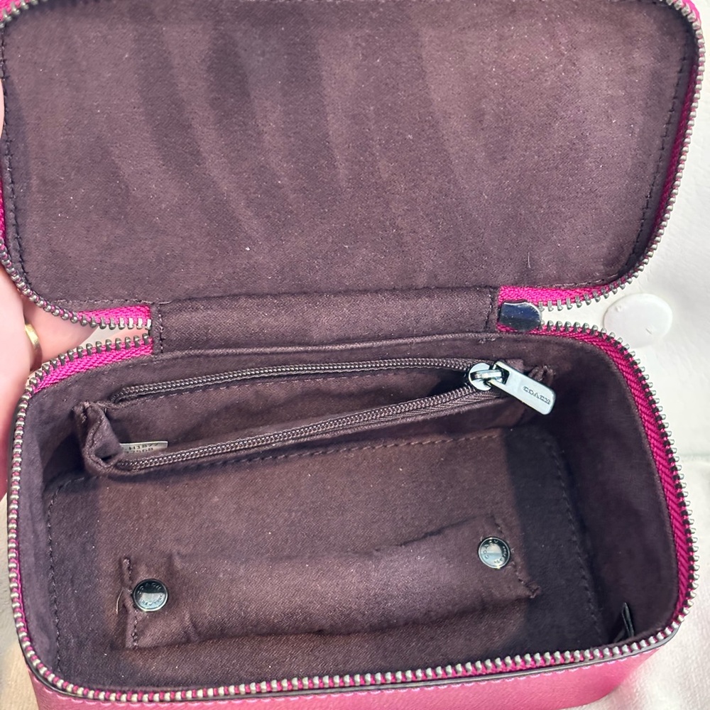 COACH Pink Metallic Leather Mini Vanity Case - Picture 10 of 14